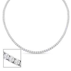 13.00Ct Lab Grown Diamond Tennis Necklace in 14k White Gold for $3850